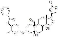 CAS#: 28719-23-5, 3beta-[(3,4-O-Phenylmethylene-2,6-Dideoxy-beta-D-Ribo-Hexopyranosyl)Oxy]-5,14-Dihydroxy-19-Oxo-5beta-Card-20(22)-Enolide