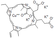 CAS 登录号：28853-00-1， 叶绿酸铜络合物钾盐