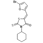 CAS#: 292034-08-3, (5Z)-5-[(5-Bromo-2-Furyl)Methylene]-3-Cyclohexyl-2-Thioxo-1,3-Thiazolidin-4-One