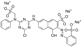 CAS#: 29779-17-7, Trisodium 7-[[4-Chloro-6-[N-(Sulphonatomethyl)Anilino]-1,3,5-Triazin-2-Yl]Amino]-4-Hydroxy-3-[(O-Sulphonatophenyl)Azo]Naphthalene-2-Sulphonate