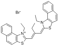 CAS#: 3028-94-2, 1-Ethyl-2-(2-((1-ethylnaphtho(1,2-d)thiazol-2(1H)-ylidene)methyl)-1-buten-1-yl)naphtho(1,2-d)thiazolium bromide