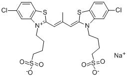 CAS#: 30457-67-1, 4-[5-Chloro-2-[(E,3E)-3-[5-Chloro-3-(4-Sulfobutyl)-1,3-Benzothiazol-2-Ylidene]-2-Methylprop-1-Enyl]-1,3-Benzothiazol-3-Ium-3-Yl]Butane-1-Sulfonate