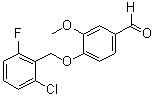 CAS 登录号：306934-75-8， 4-[(2-氯-6-氟苄基)氧基]-3-甲氧基苯甲醛