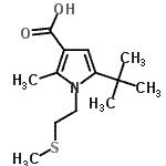 CAS#: 306936-21-0, 2-Methyl-5-(2-Methyl-2-Propanyl)-1-[2-(Methylsulfanyl)Ethyl]-1H-Pyrrole-3-Carboxylic Acid