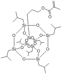 CAS#: 307531-94-8, 3-(3,5,7,9,11,13,15-Heptaisobutylpentacyclo[9.5.13,9.15,15.17,13]octasiloxan-1-yl)propyl methacrylate