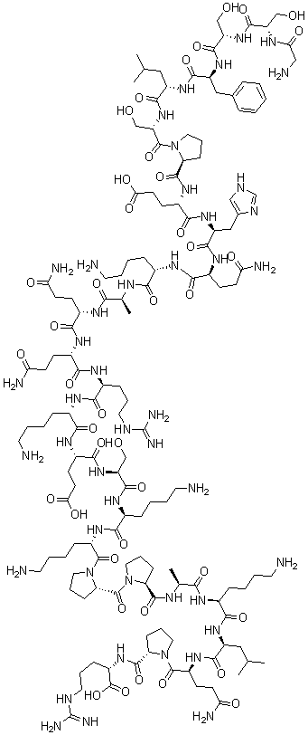 CAS 登录号：307950-60-3， 甘氨酰-丝氨酰-丝氨酰-苯丙氨酰-亮氨酰-丝氨酰-脯氨酰-谷氨酰-组氨酰-谷氨酰胺酰-赖氨酰-丙氨酰-谷氨酰胺酰-谷氨酰胺酰-精氨酰-赖氨酰-谷氨酰-丝氨酰-赖氨酰-赖氨酰-脯氨酰-脯氨酰-丙氨酰-赖氨酰-亮氨酰-谷氨酰胺酰-脯氨酰-精氨酸