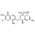 CAS#: 31026-09-2, (3R,4S,5R,6R)-6-[(3-Amino-2-Hydroxy-8-Methyl-4-Oxo-4H-Chromen-7-Yl)Oxy]-5-Hydroxy-3-Methoxy-2,2-Dimethyltetrahydro-2H-Pyran-4-Yl Carbamate