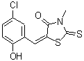 CAS 登录号：313684-65-0， (5E)-5-(5-氯-2-羟基苄亚基)-3-甲基-2-硫代-1,3-噻唑烷-4-酮