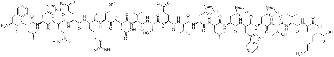 CAS 登录号：315229-44-8， L-苯丙氨酰-L-亮氨酰-L-组氨酰-L-谷氨酰胺酰-L-a-谷氨酰-L-精氨酰-L-蛋氨酰-L-a-天冬氨酰-L-缬氨酰-L-半胱氨酰-L-a-谷氨酰-L-苏氨酰-L-组氨酰-L-亮氨酰-L-组氨酰-L-色氨酰-L-组氨酰-L-苏氨酰-L-缬氨酰-L-丙氨酰-L-赖氨酸