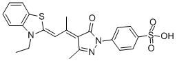 CAS 登录号：31994-53-3， 4-[(4Z)-4-[(1Z)-1-(3-乙基-1,3-苯并噻唑-2-亚基)丙-2-亚基]-3-甲基-5-氧代吡唑-1-基]苯磺酸