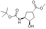 CAS 登录号:321744-21-2, (1S,2R,4S)-N-叔丁氧羰基-1-氨基-2-羟基环戊烷-4-羧酸甲酯
