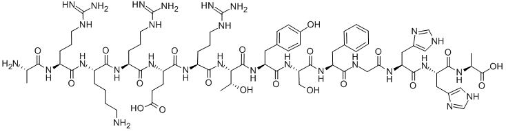 CAS#: 324029-01-8, L-Alanyl-L-arginyl-L-lysyl-L-arginyl-L-a-glutamyl-L-arginyl-L-threonyl-L-tyrosyl-L-seryl-L-phenylalanylglycyl-L-histidyl-L-histidyl-L-Alanine