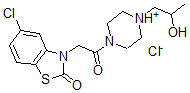 CAS 登录号：32527-53-0， 5-氯-3-[2-[4-(2-羟基丙基)哌嗪-4-鎓-1-基]-2-氧代乙基]-1,3-苯并噻唑-2-酮氯化物