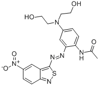 CAS#: 32569-24-7, N-[5-[Bis(2-Hydroxyethyl)Amino]-2-[(5-Nitro-2,1-Benzisothiazol-3-Yl)Azo]Phenyl]-Acetamide