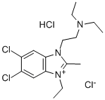 CAS 登录号:32915-71-2, 2-(5,6-二氯-3-乙基-2-甲基苯并咪唑-1-鎓-1-基)-N,N-二乙基乙胺氯化物盐酸盐