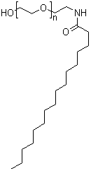 CAS 登录号：32993-45-6， 聚乙二醇单(2-十六碳酰胺基乙基)醚