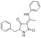 CAS 登录号:33016-12-5, 3-(1-苯胺基乙亚基)-5-苄基吡咯烷-2,4-二酮