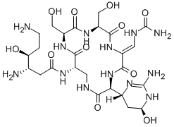 CAS#: 33103-21-8, 3,6-Diamino-N-[(6E)-3-(2-Amino-6-Hydroxy-3,4,5,6-Tetrahydropyrimidin-4-Yl)-6-[(Carbamoylamino)Methylidene]-9,12-Bis(Hydroxymethyl)-2,5,8,11,14-Pentaoxo-1,4,7,10,13-Pentazacyclohexadec-15-Yl]-4-Hydroxyhexanamide