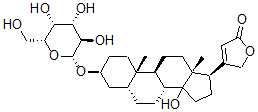 CAS#: 33275-60-4, 4-[(3S,5R,8R,9S,10S,13R,17R)-14-Hydroxy-10,13-Dimethyl-3-[(2R,3R,4S,5R,6R)-3,4,5-Trihydroxy-6-(Hydroxymethyl)Oxan-2-Yl]Oxy-1,2,3,4,5,6,7,8,9,11,12,15,16,17-Tetradecahydrocyclopenta[a]Phenanthren-17-Yl]-5H-Furan-2-One