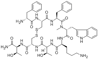 CAS#: 340821-13-8, (D-Phe5,Cys6,11,N-Me-D-Trp8)-Somatostatin-14 (5-12) Amide