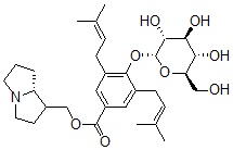CAS#: 34137-24-1, [(8R)-2,3,5,6,7,8-Hexahydro-1H-Pyrrolizin-1-Yl]Methyl 3,5-Bis(3-Methylbut-2-Enyl)-4-[(2R,3R,4S,5S,6R)-3,4,5-Trihydroxy-6-(Hydroxymethyl)Oxan-2-Yl]Oxybenzoate