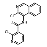 CAS 登录号：342899-39-2， 2-氯-N-(3-氯-4-异喹啉基)烟酰胺