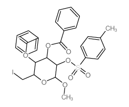 CAS 登录号：34340-09-5， [3-(苯甲酰氧基)-2-(碘甲基)-6-甲氧基-5-(4-甲基苯基)磺酰基氧基四氢吡喃-4-基]苯甲酸酯