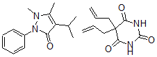 CAS#: 34356-64-4, 5,5-Di-2-propenyl-2,4,6(1H,3H,5H)-Pyrimidinetrione compd. with 1,2-dihydro-1,5-dimethyl-4-(1-methylethyl)-2-phenyl-3H-pyrazol-3-one (1:1)