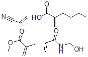CAS#: 34363-45-6, Butyl 2-propenoate, polymer with N-(hydroxymethyl)-2-propenamide, methyl 2-methyl-2-propenoate and propenenitrile