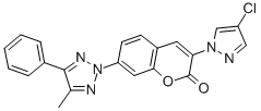 CAS 登录号:34771-66-9, 3-(4-氯吡唑-1-基)-7-(4-甲基-5-苯基三唑-2-基)苯并吡喃-2-酮