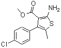 CAS 登录号：350989-57-0， 2-氨基-4-(4-氯苯基)-5-甲基-3-噻吩羧酸甲酯