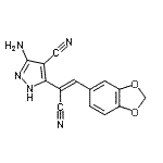 CAS#: 354158-98-8, 3-Amino-5-[(Z)-2-(1,3-Benzodioxol-5-Yl)-1-Cyanovinyl]-1H-Pyrazole-4-Carbonitrile