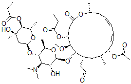 CAS#: 35457-78-4, [(2S,3S,4R,6S)-6-[(2R,3S,4R,5R,6S)-6-[[(4R,5S,6S,7R,9R,10R,11E,13E,16R)-10-Acetyloxy-5-Methoxy-9,16-Dimethyl-2-Oxo-7-(2-Oxoethyl)-4-Propanoyloxy-1-Oxacyclohexadeca-11,13-Dien-6-Yl]Oxy]-4-Dimethylamino-5-Hydroxy-2-Methyloxan-3-Yl]Oxy-4-Hydroxy-2,4-Dimethyloxan-3-Yl] Propanoate