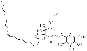 CAS 登录号：35949-86-1， [(2R,4R,5S,6R)-3,3,4,5-四羟基-2-丙氧基-6-[[(2S,3S,4S,5R,6R)-3,4,5-三羟基-6-(羟基甲基)四氢吡喃-2-基]氧基甲基]四氢吡喃-4-基](Z)-十八碳-9-烯酸酯