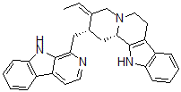 CAS 登录号：36150-14-8， (2R,3E,12bS)-3-亚乙基-2-(9H-吡啶并[3,4-b]吲哚-1-基甲基)-2,4,6,7,12,12b-六氢-1H-吲哚并[3,2-H]喹嗪