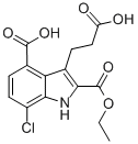CAS 登录号：36800-68-7， 4-羧基-7-氯-2-(乙氧羰基)吲哚-3-丙酸