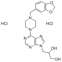 CAS#: 37425-30-2, 3-[6-[4-(1,3-Benzodioxol-5-Ylmethyl)Piperazin-1-Yl]Purin-9-Yl]Propane-1,2-Diol Dihydrochloride