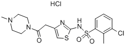 CAS#: 376641-65-5, 3-Chloro-2-methyl-N-[4-[2-(4-methyl-1-piperazinyl)-2-oxoethyl]-2-thiazolyl]-Benzenesulfonamide hydrochloride