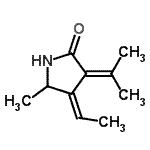 CAS 登录号：37817-45-1， (4E)-4-亚乙基-3-异亚丙基-5-甲基-2-吡咯烷酮