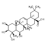 CAS 登录号：37905-13-8， (2beta,3beta,5Xi,6beta,18alpha)-2,3,6,23-四羟基齐墩果-12-烯-28-酸