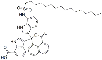CAS#: 37921-74-7, 3-(1-(7-((Hexadecylsulfonyl)Amino)-1H-Indol-3-Yl)-3-Oxo-1H,3H-Naphtho(1,8-cd)Pyran-1-Yl)-1H-Indole-7-Carboxylic Acid