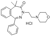 CAS 登录号:37922-72-8, 5,5-二甲基-3-(2-吗啉-4-基乙基)-1-苯基-2,3-苯并二氮杂卓-4-酮盐酸盐