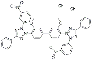 CAS 登录号：38184-50-8， 2-[2-甲氧基-4-[3-甲氧基-4-[3-(4-硝基苯基)-5-苯基四唑-2-鎓-2-基]苯基]苯基]-3-(4-硝基苯基)-5-苯基四唑-2-鎓二氯化物