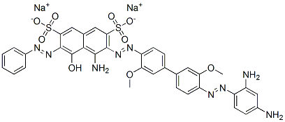 CAS#: 38449-92-2, Disodium (6Z)-4-Amino-3-[4-[4-(2,4-Diaminophenyl)Diazenyl-3-Methoxyphenyl]-2-Methoxyphenyl]Diazenyl-5-Oxo-6-(Phenylhydrazinylidene)Naphthalene-2,7-Disulfonate