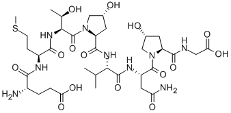 CAS 登录号:393827-71-9, L-alpha-谷氨酰-L-蛋氨酰-L-苏氨酰-(4R)-4-羟基-L-脯氨酰-L-缬氨酰-L-天冬氨酰胺酰-(4R)-4-羟基-L-脯氨酰-甘氨酸