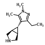 CAS 登录号：419572-25-1， (1R,5S,6S)-6-(3-乙基-1,5-二甲基-1H-吡唑-4-基)-3-氮杂双环[3.1.0]己烷