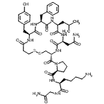 CAS#: 42061-33-6, 1-{[(4R,7S,10S,13S,16S)-7-(2-Amino-2-Oxoethyl)-13-Benzyl-16-(4-Hydroxybenzyl)-10-Isobutyl-6,9,12,15,18-Pentaoxo-1,2-Dithia-5,8,11,14,17-Pentaazacycloicosan-4-Yl]Carbonyl}-L-Prolyl-L-Lysylglycinamide