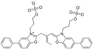 CAS#: 43208-90-8, Hydrogen 5-Phenyl-2-[2-[[5-Phenyl-3-[3-(Sulphonatooxy)Propyl]-3H-Benzoxazol-2-Ylidene]Methyl]But-2-Enyl]-3-[3-(Sulphonatooxy)Propyl]Benzoxazolium