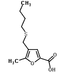CAS 登录号：462075-93-0， 4-[(丁基硫基)甲基]-5-甲基-2-糠酸