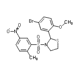 CAS 登录号：477515-87-0， 2-(5-溴-2-甲氧基苯基)-3-[(2-甲基-5-硝基苯基)磺酰基]-1,3-噻唑烷